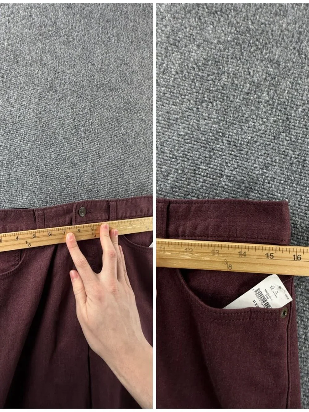 NWT Banana Republic Travel Jean Burgundy Red 31x32 Slim Fit Tapered Leg Adult
